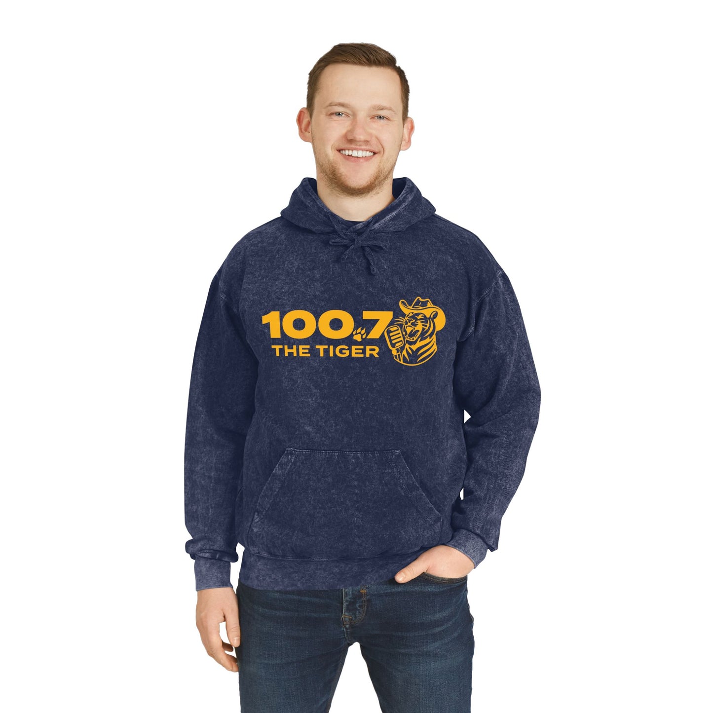 100.7 The Tiger Unisex Mineral Wash Hoodie