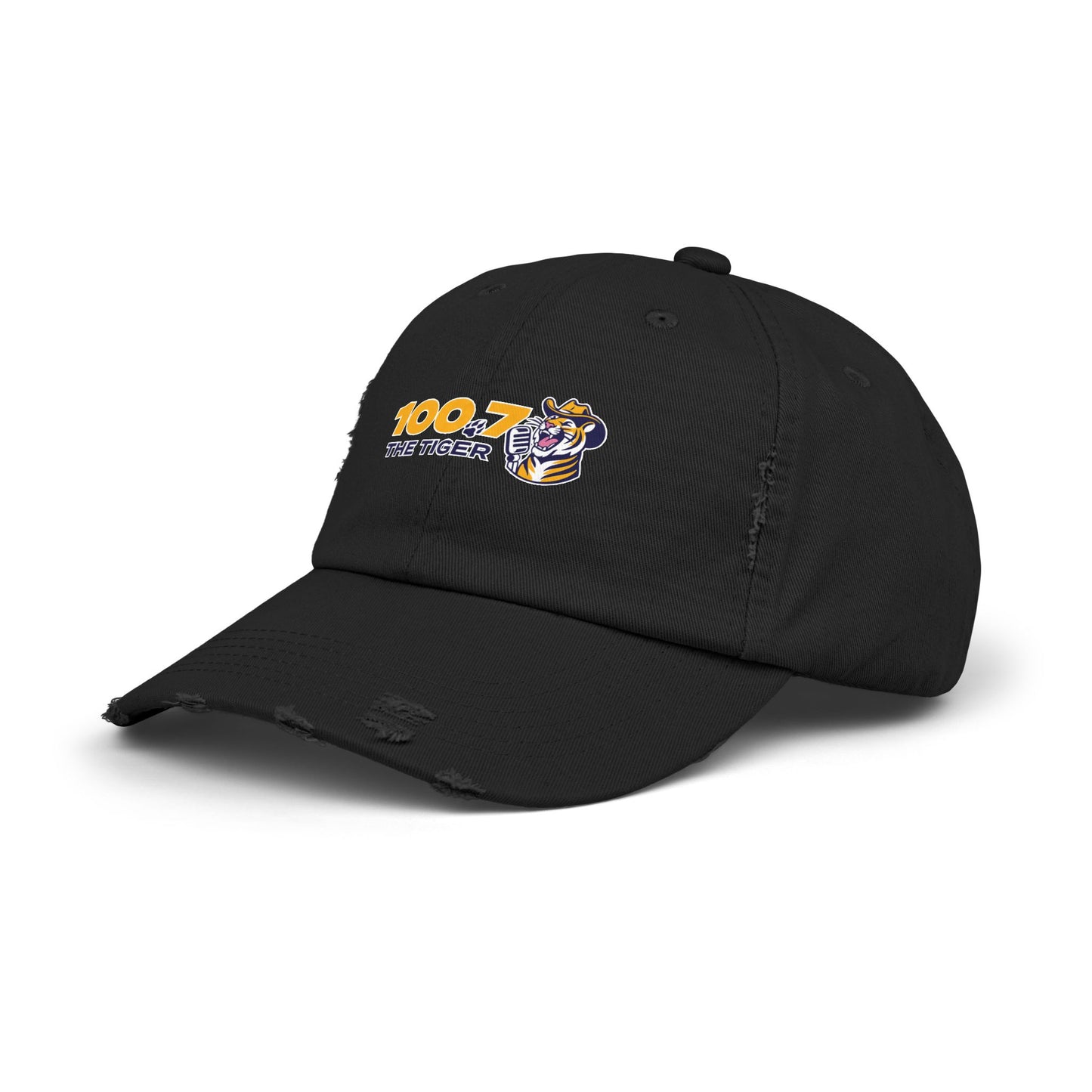 100.7 The Tiger Unisex Distressed Cap