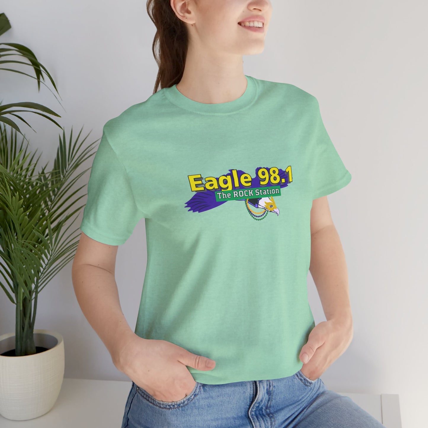 Mardi Gras Eagle 98.1 Unisex Jersey Short Sleeve Tee