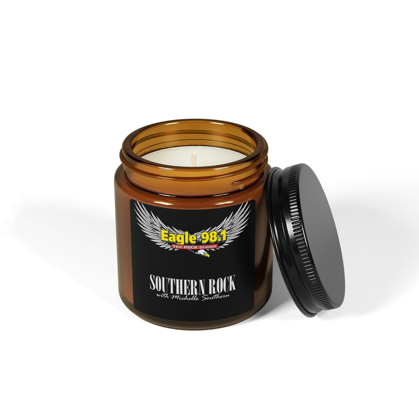 Southern Rock Scented Soy Candle (Multi-Size, Amber Jar)