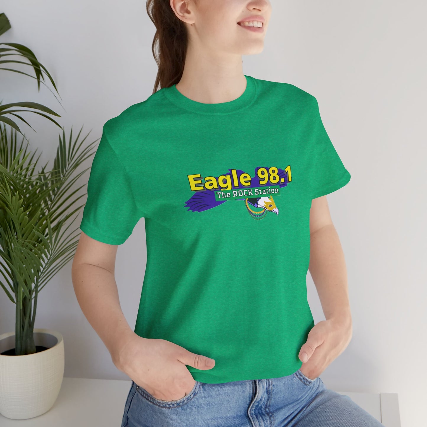 Mardi Gras Eagle 98.1 Unisex Jersey Short Sleeve Tee