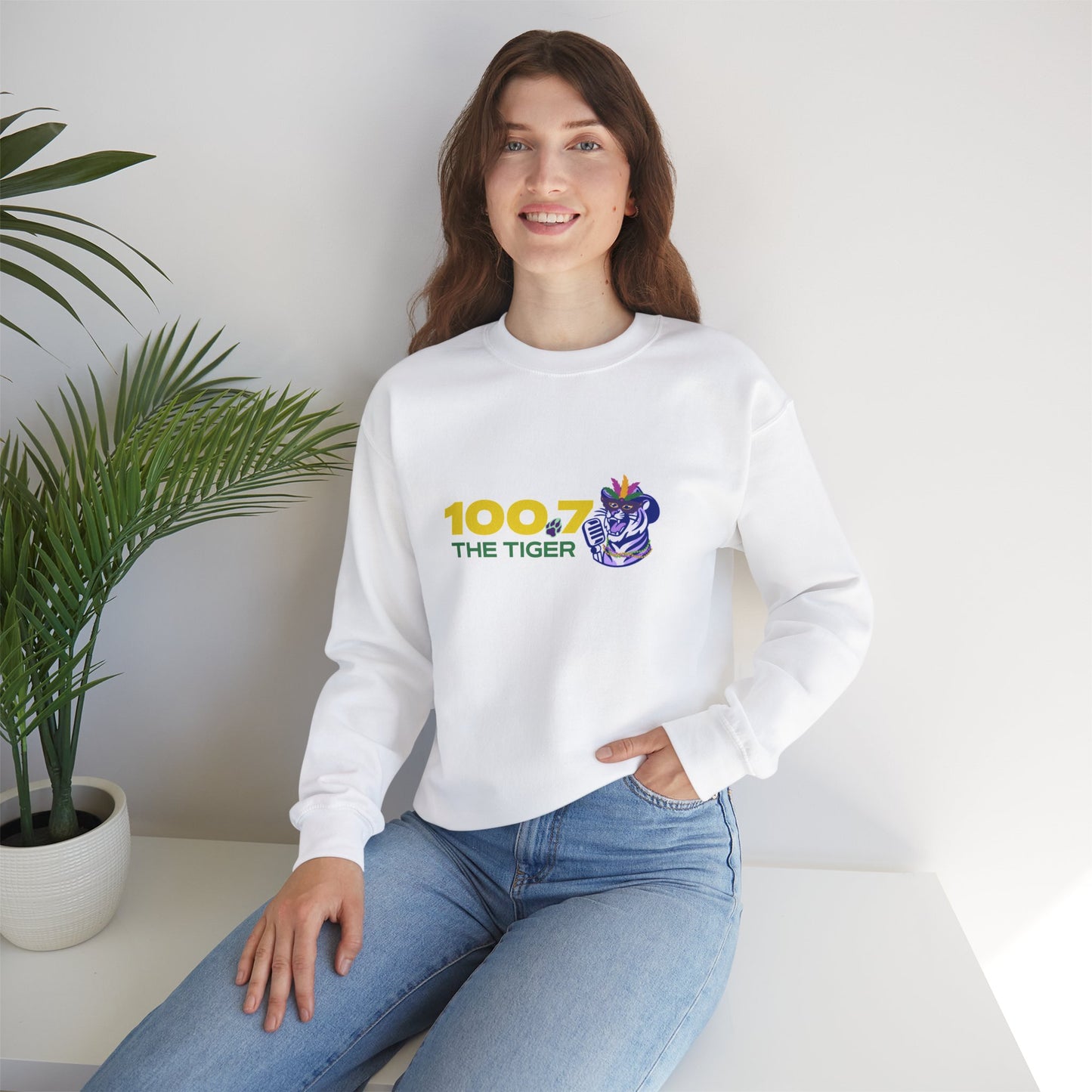 Mardi Gras 100.7 The Tiger Unisex Crewneck Sweatshirt