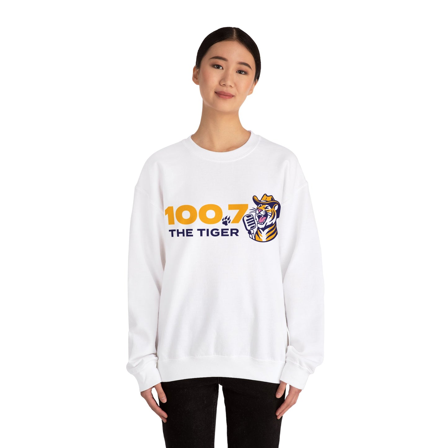 100.7 The Tiger Unisex Heavy Blend™ Crewneck Sweatshirt