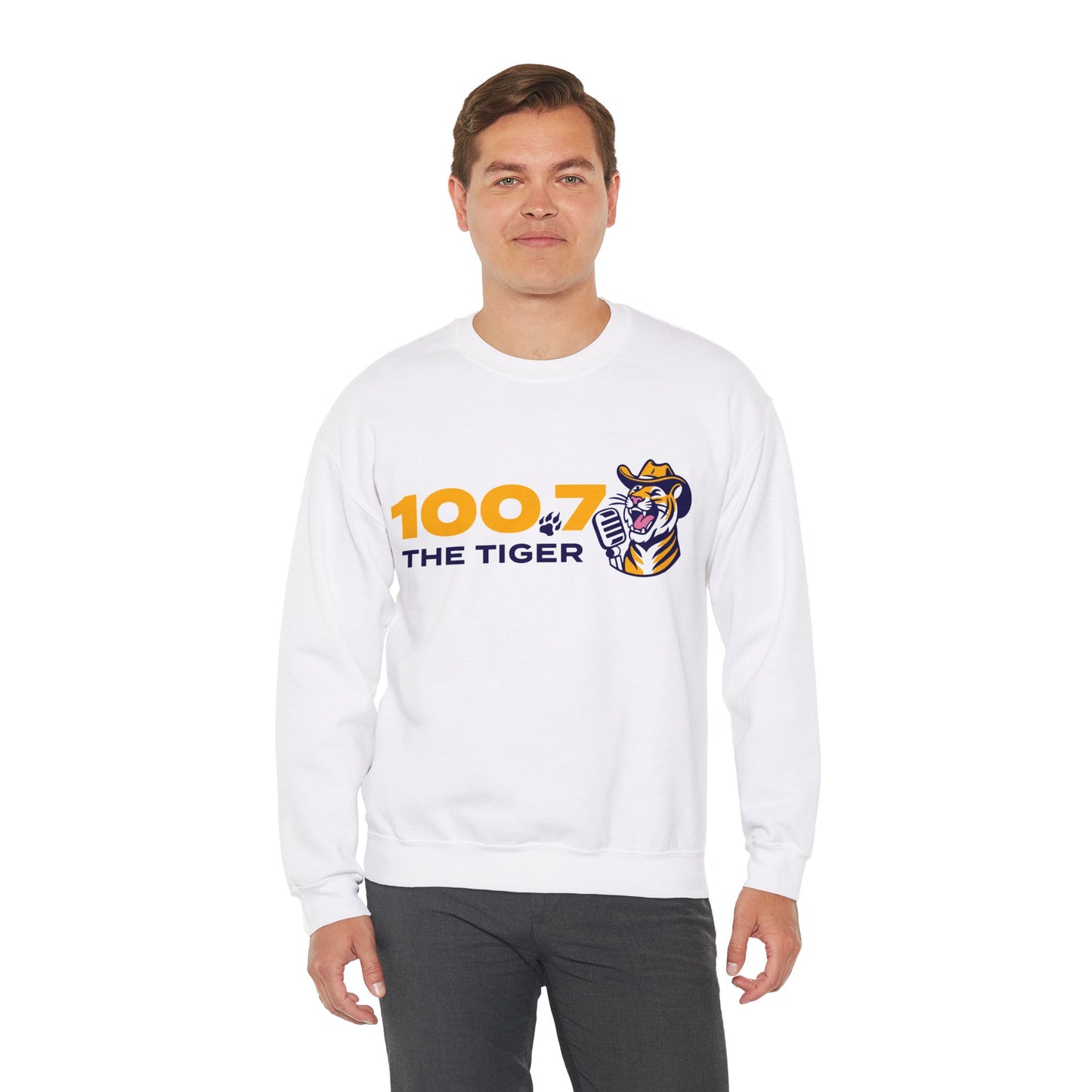 100.7 The Tiger Unisex Heavy Blend™ Crewneck Sweatshirt