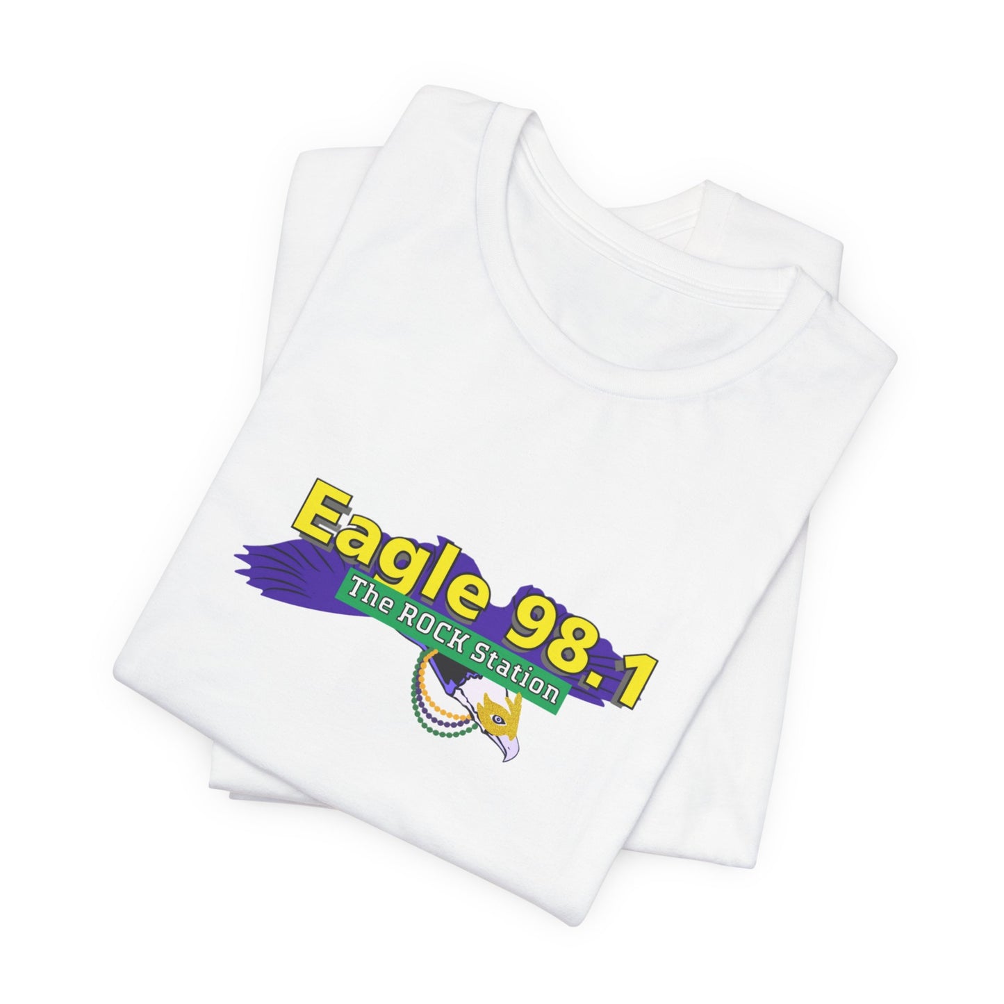 Mardi Gras Eagle 98.1 Unisex Jersey Short Sleeve Tee