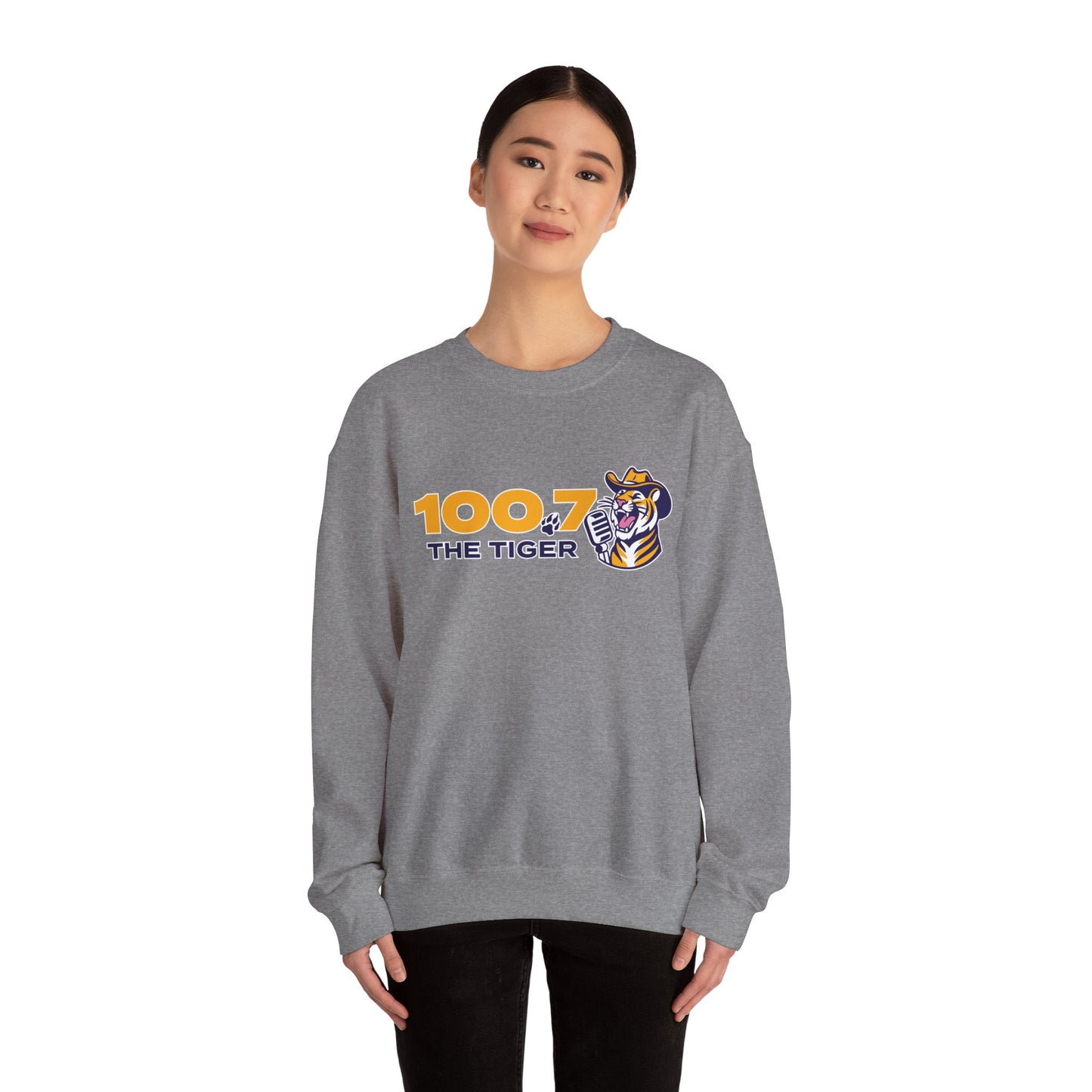 100.7 The Tiger Unisex Heavy Blend™ Crewneck Sweatshirt