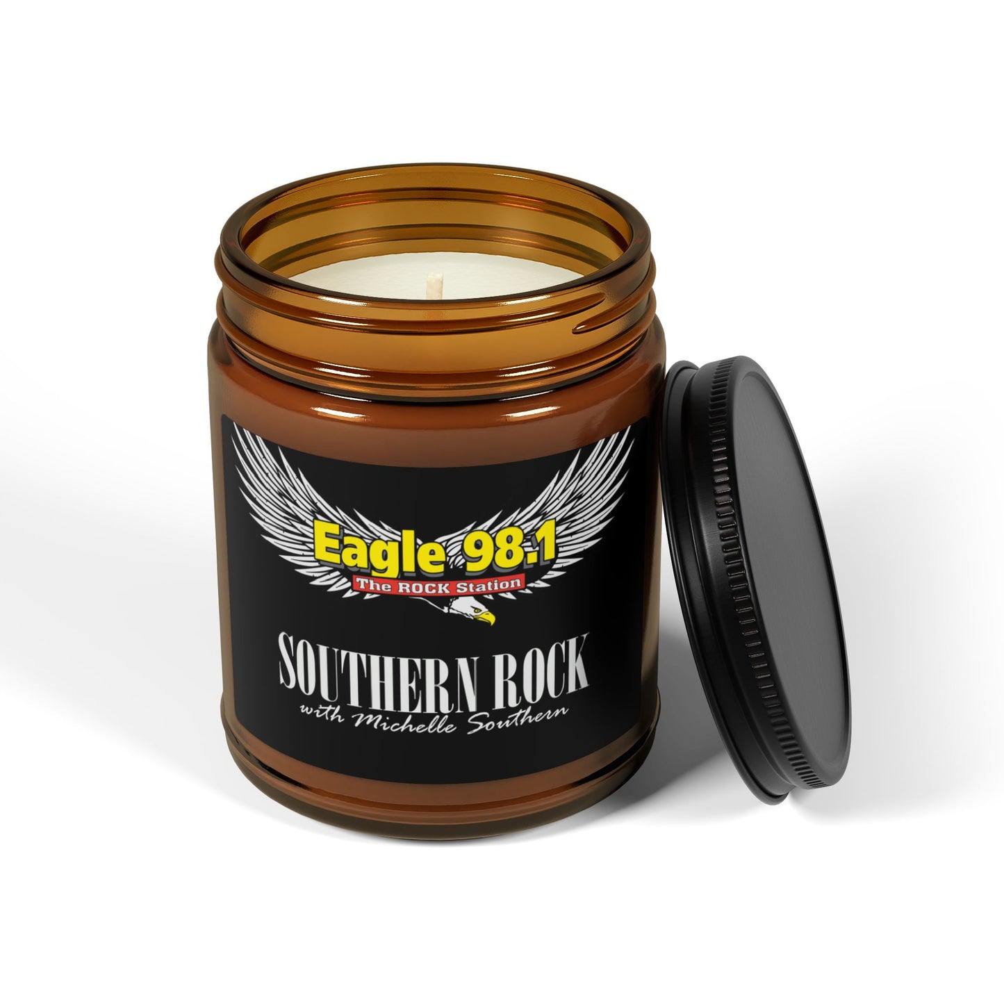 Southern Rock Scented Soy Candle (Multi-Size, Amber Jar)