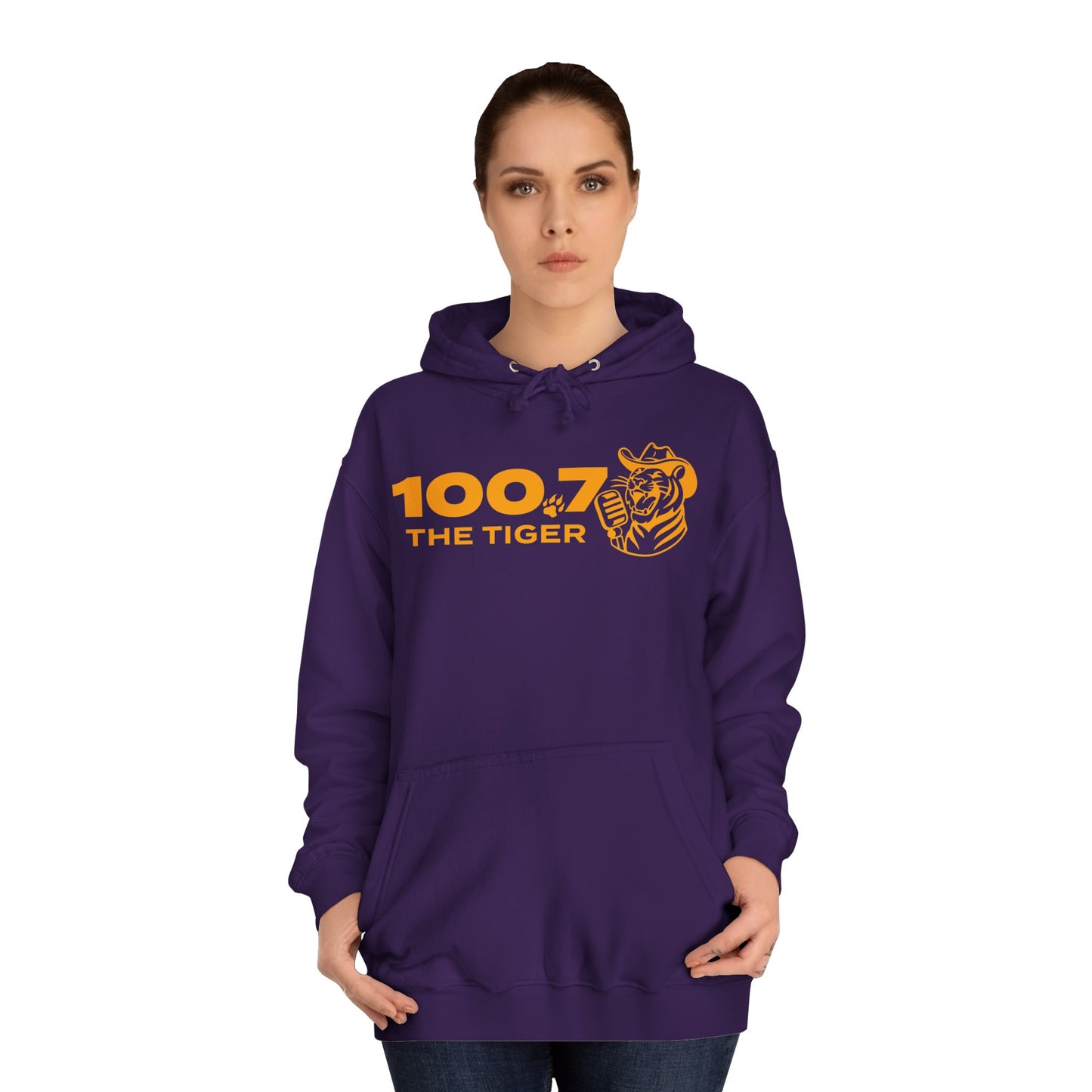 100.7 The Tiger Unisex College Hoodie