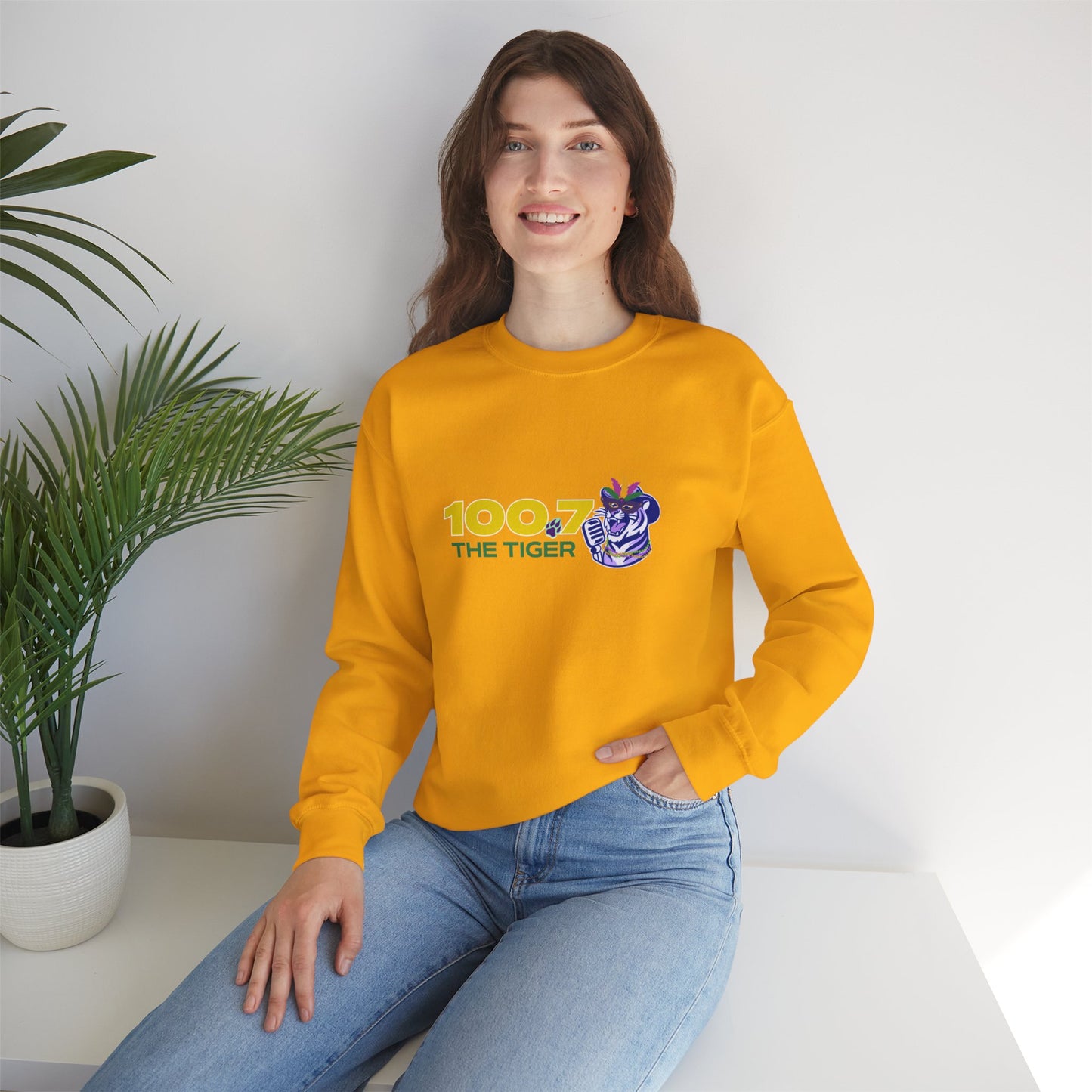 Mardi Gras 100.7 The Tiger Unisex Crewneck Sweatshirt