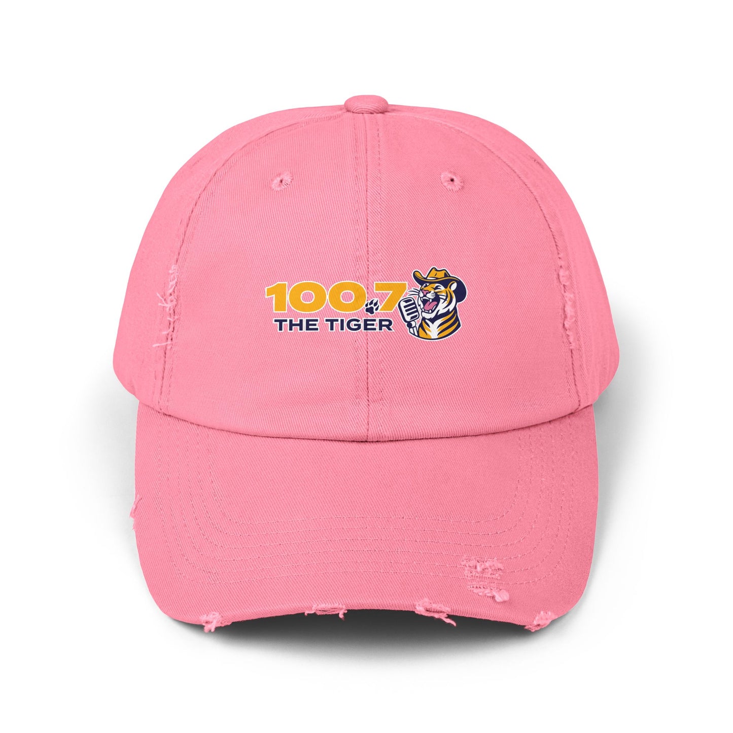 100.7 The Tiger Unisex Distressed Cap