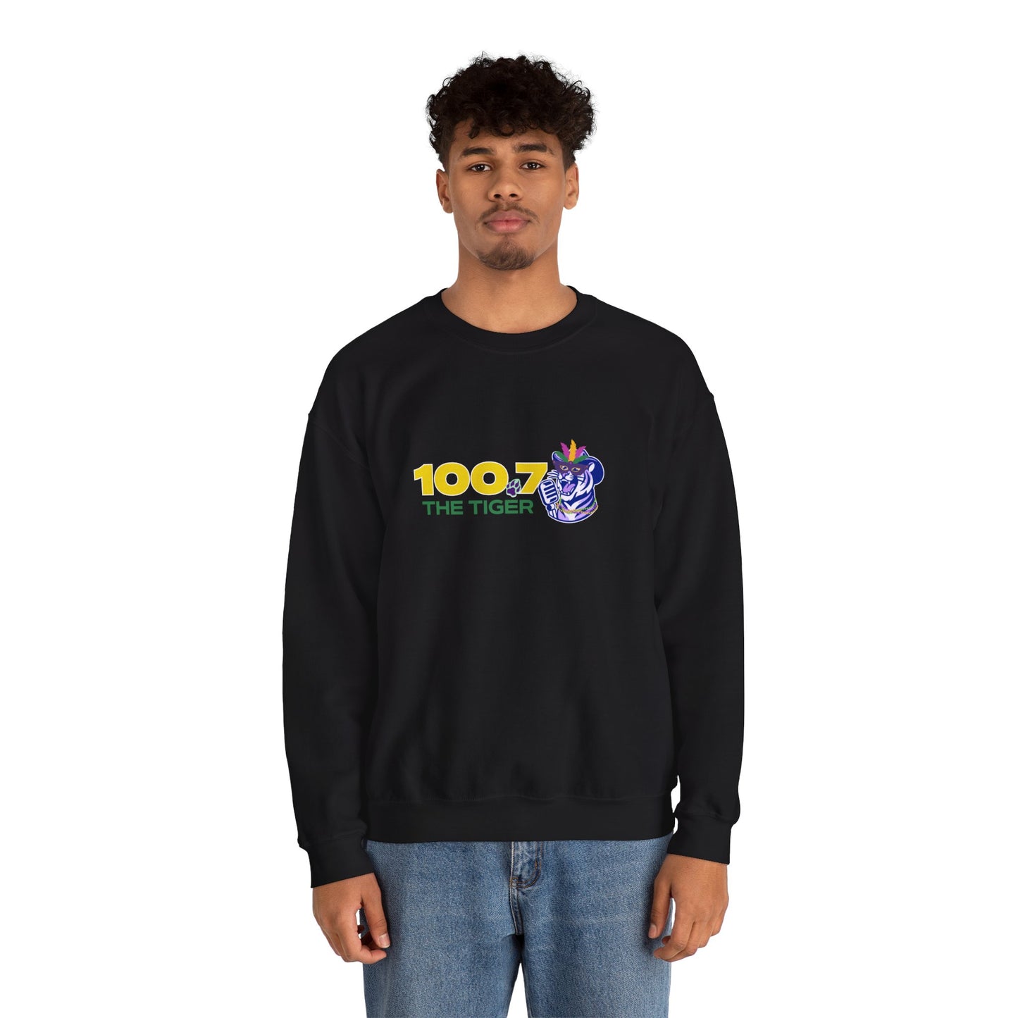 Mardi Gras 100.7 The Tiger Unisex Crewneck Sweatshirt