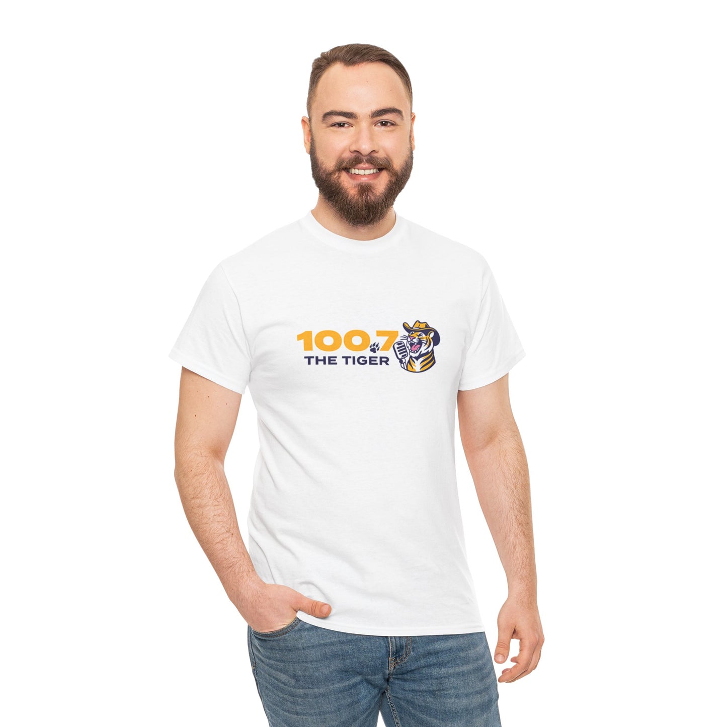 100.7 The Tiger Unisex Heavy Cotton Tee