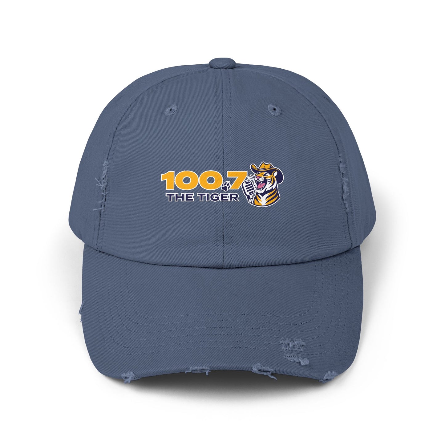 100.7 The Tiger Unisex Distressed Cap