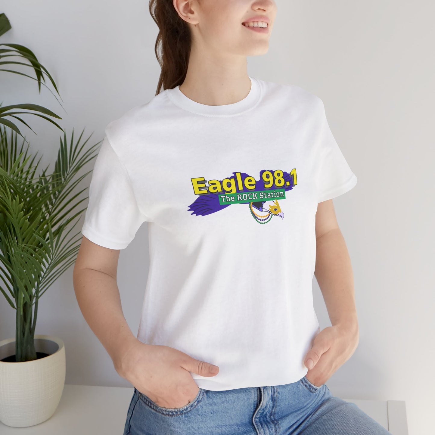 Mardi Gras Eagle 98.1 Unisex Jersey Short Sleeve Tee