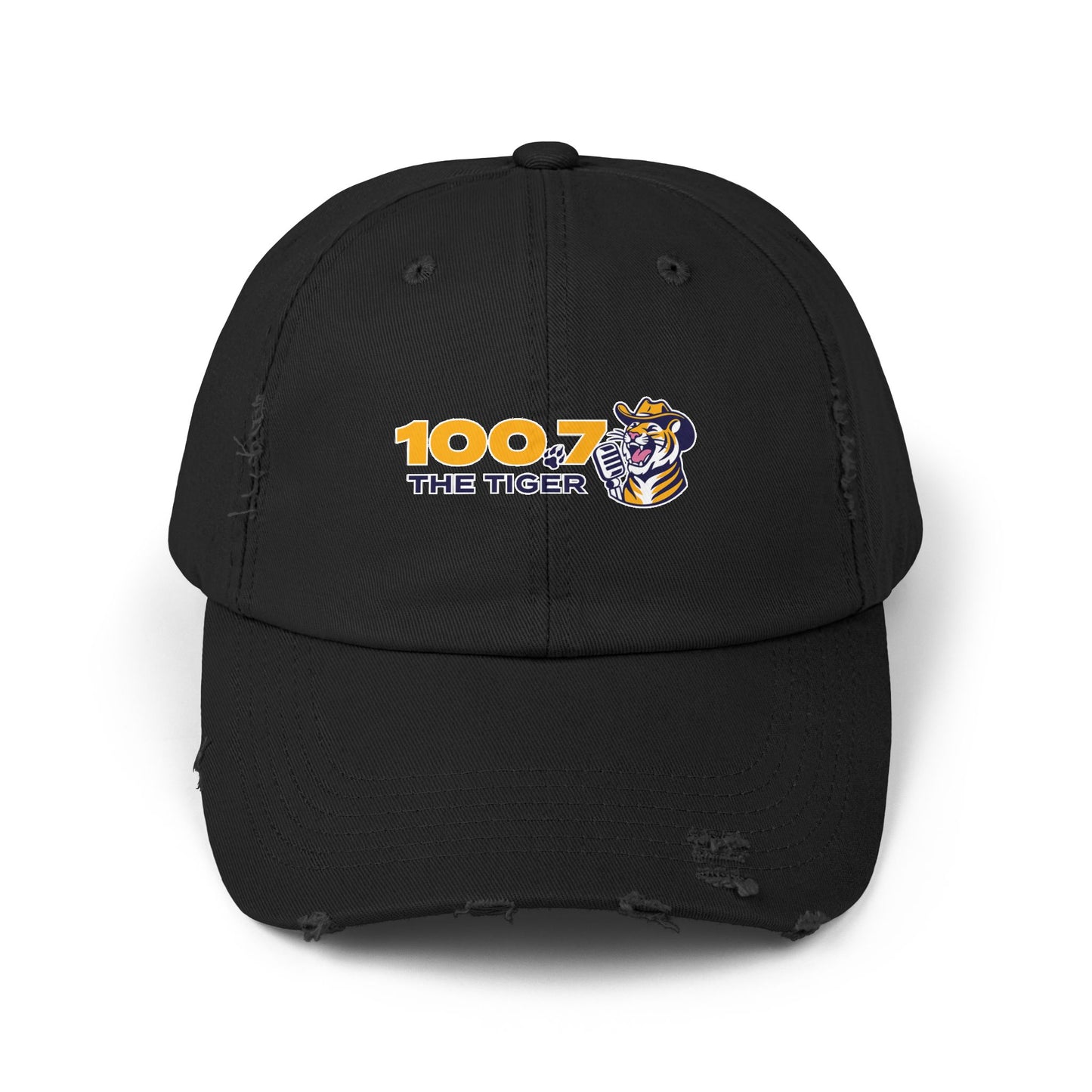 100.7 The Tiger Unisex Distressed Cap