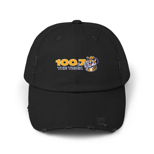 100.7 The Tiger Unisex Distressed Cap